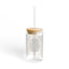 The Nerdy Birder Owl-Themed 16oz Sipper Glass - ‘Wisdom’s Whisper’ with Bamboo Lid