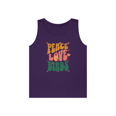 Peace Love Birds Tank Top, Gift for Bird Lovers, Unisex Summer Wear, Fun Casual Tank