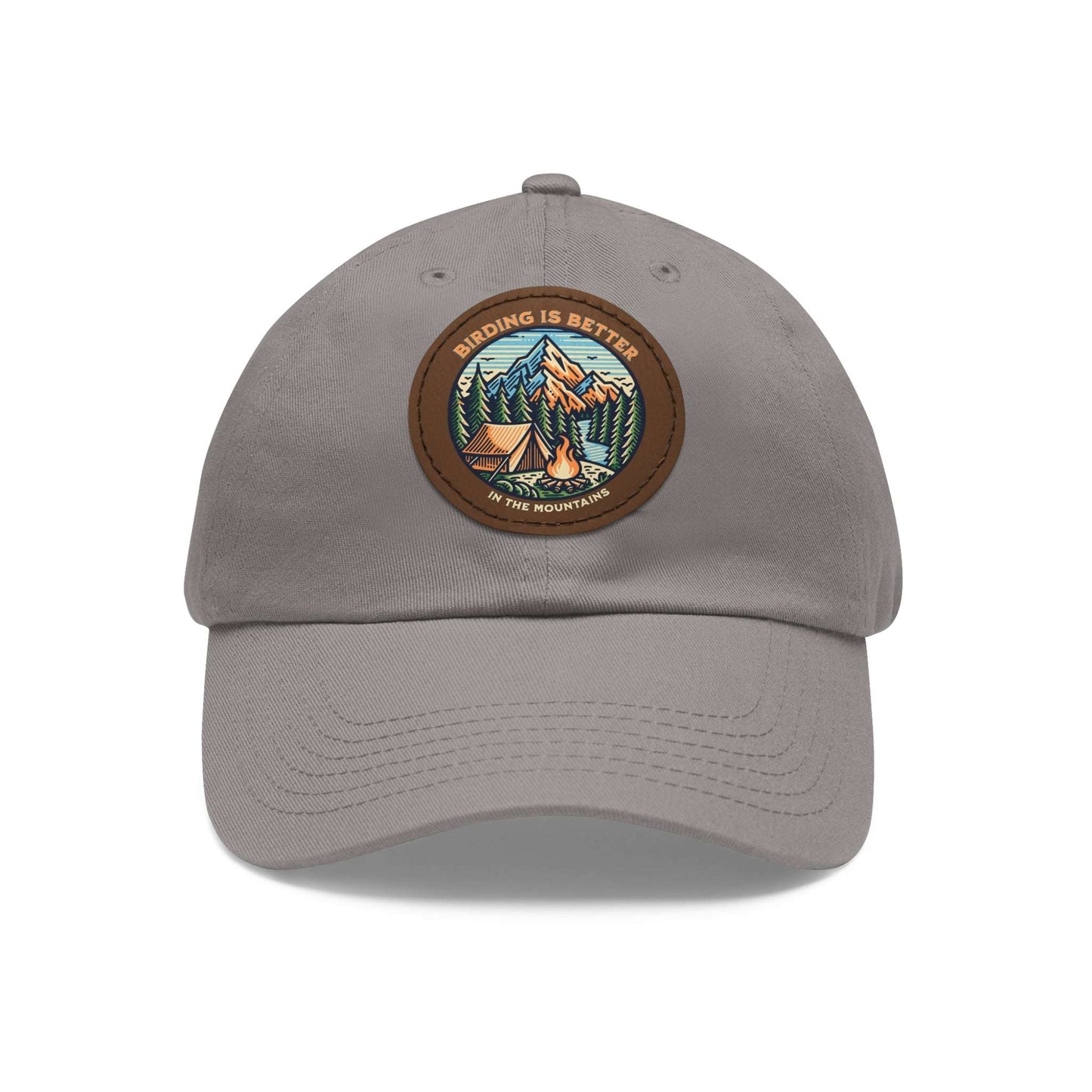 The Nerdy Birder - "Birding is Better in the Mountains" Dad Hat, Leather Patch Cap, Perfect Gift for Dads, Nature Lovers, Casual Style Cap, Summer Accessories
