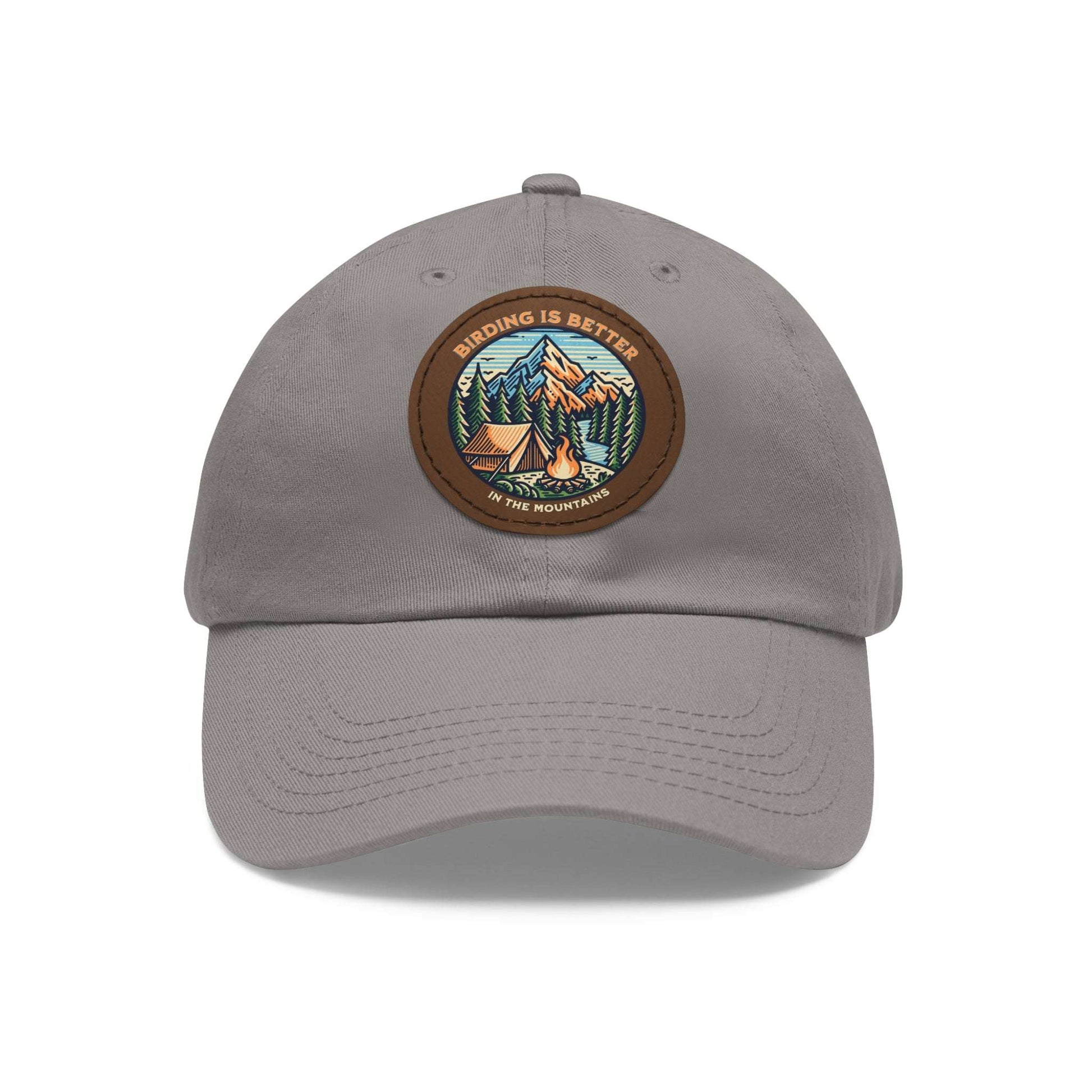 The Nerdy Birder - "Birding is Better in the Mountains" Dad Hat, Leather Patch Cap, Perfect Gift for Dads, Nature Lovers, Casual Style Cap, Summer Accessories