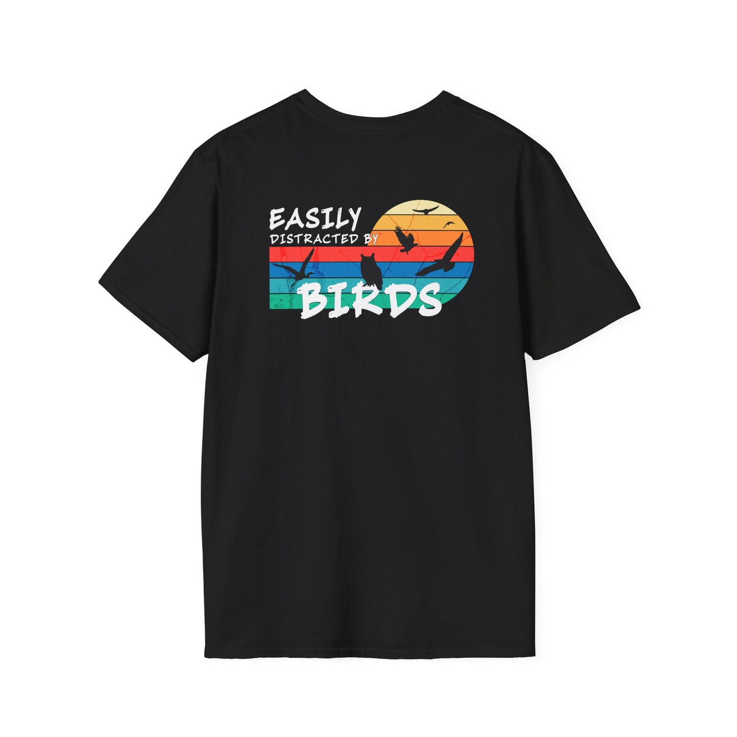 Easily Distracted by Birds – Sunset Back Graphic T-Shirt