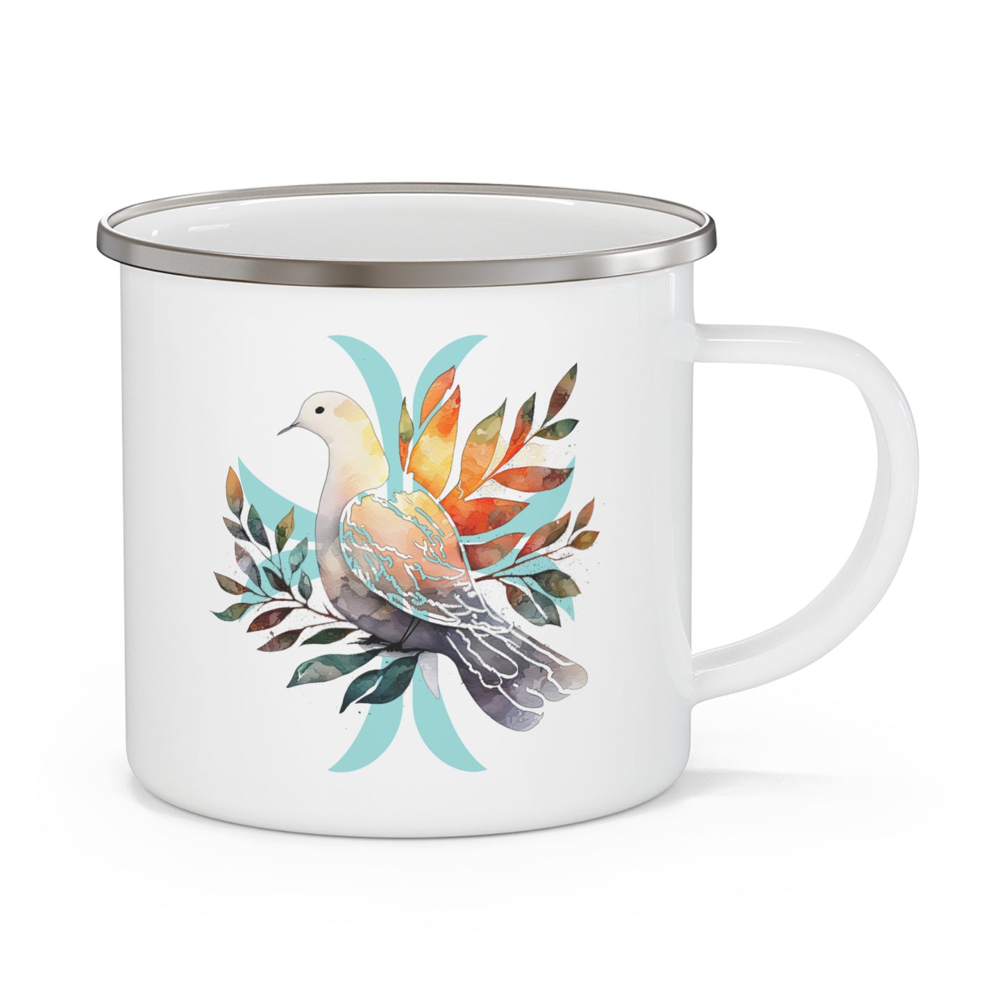 Peaceful Dove Enamel Camping Mug
