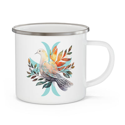 Peaceful Dove Enamel Camping Mug
