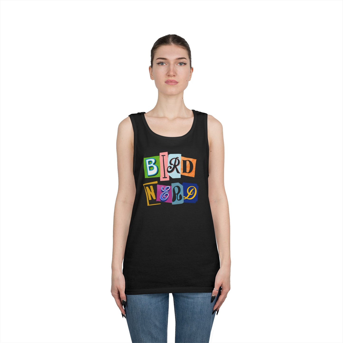 The Nerdy Birder Bird Nerd Tank Top, Gift for Bird Lovers, Unisex Summer Wear, Nature Lover's Apparel, Fun Casual Tank