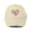 Bird Heart Vintage Style Hat - Unisex Distressed Cap