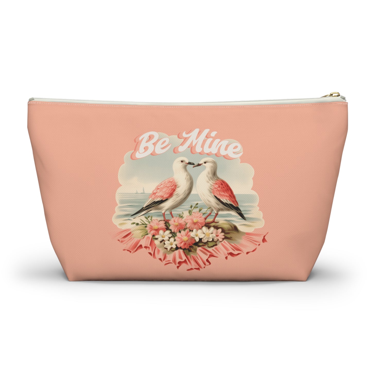Vintage Inspired - Be Mine - Accessory Pouch - Lovebirds Design