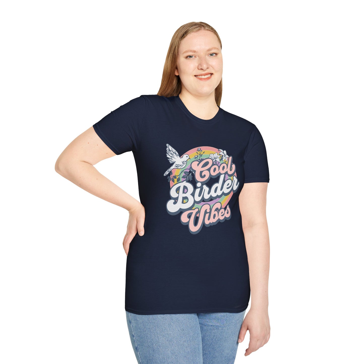 Cool Birder Vibes Unisex Softstyle T-Shirt | Perfect for Bird Lovers and Nature Enthusiasts