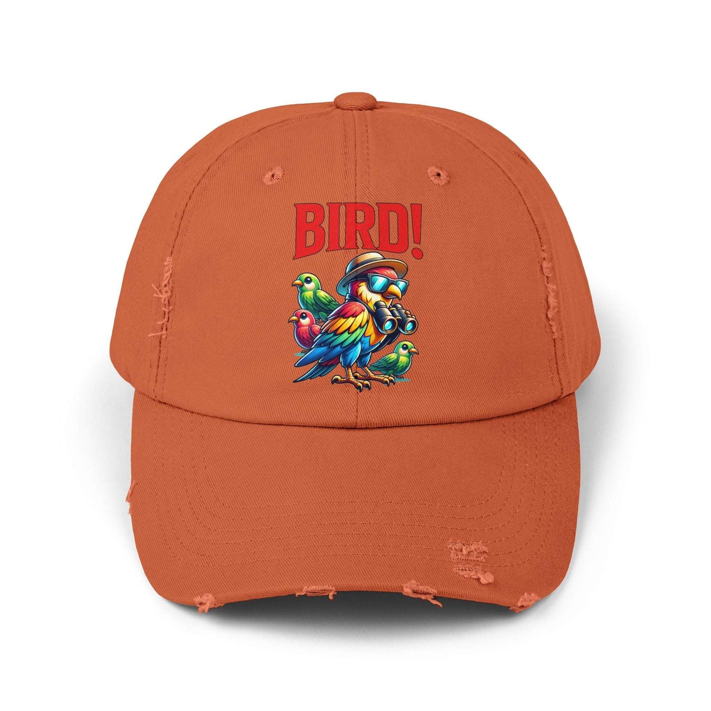 The Nerdy Birder BIRD! Vintage Style Hat - Unisex Distressed Cap