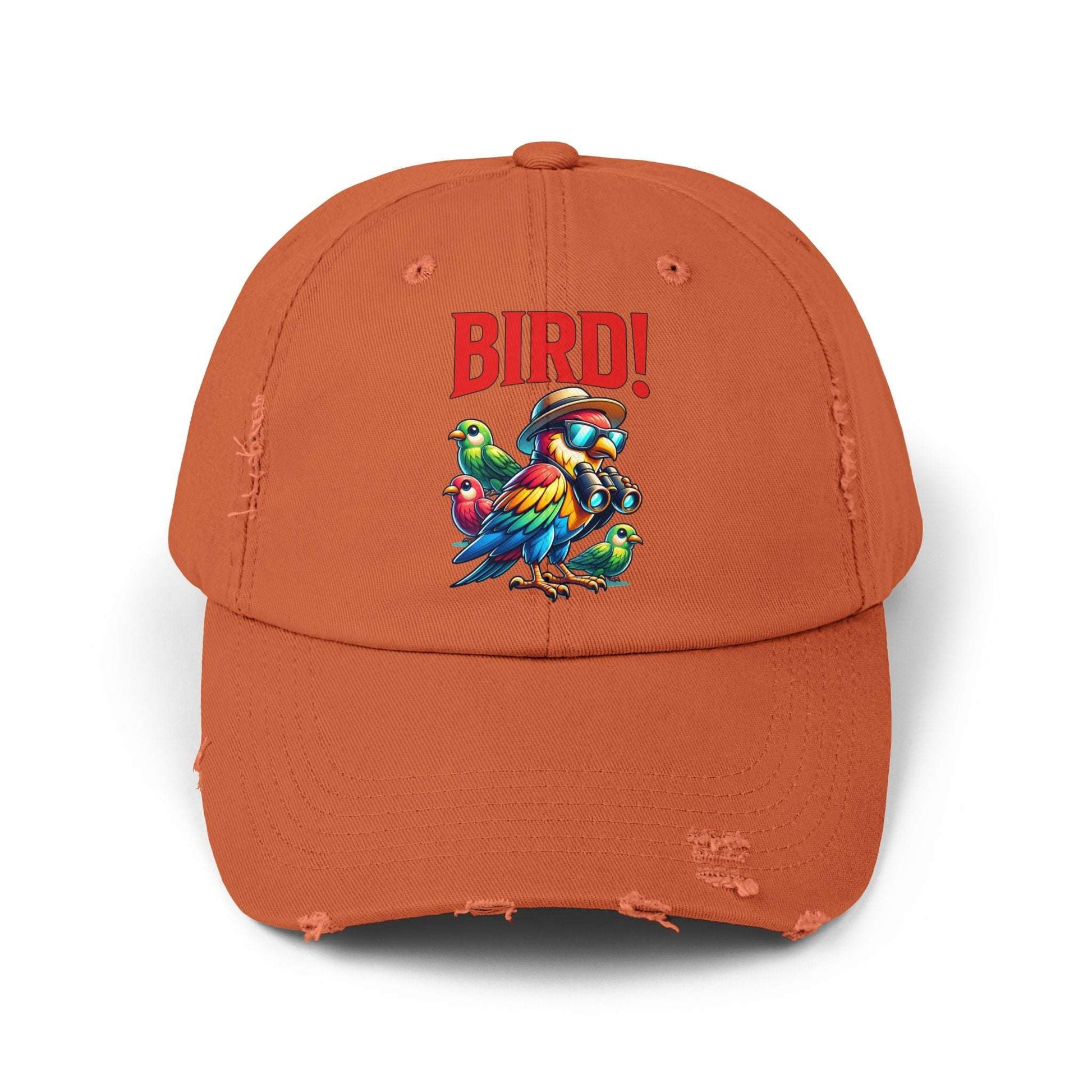 The Nerdy Birder BIRD! Vintage Style Hat - Unisex Distressed Cap