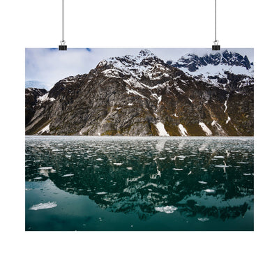Serene Mountain Reflection Matte Poster - Stunning Nature Wall Art for Home Décor