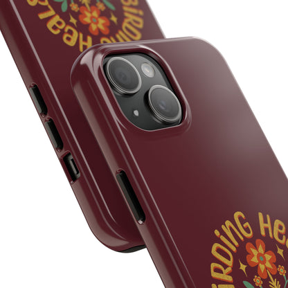 The Nerdy Birder - Birding Heals the Mind & Soul Design, Tough Secure Phone Covers for Bird Lovers, Artistic Gifts for Nature Enthusiasts