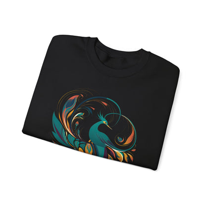 Elegant Peacock Design Unisex Crewneck Sweatshirt