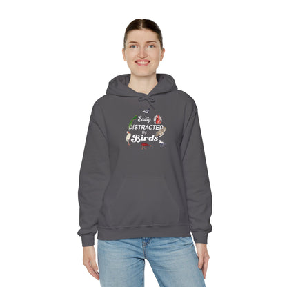 The Nerdy Birder - Easily Distracted by Birds Unisex Hoodie - Cozy Sweatshirt for Nature Lovers