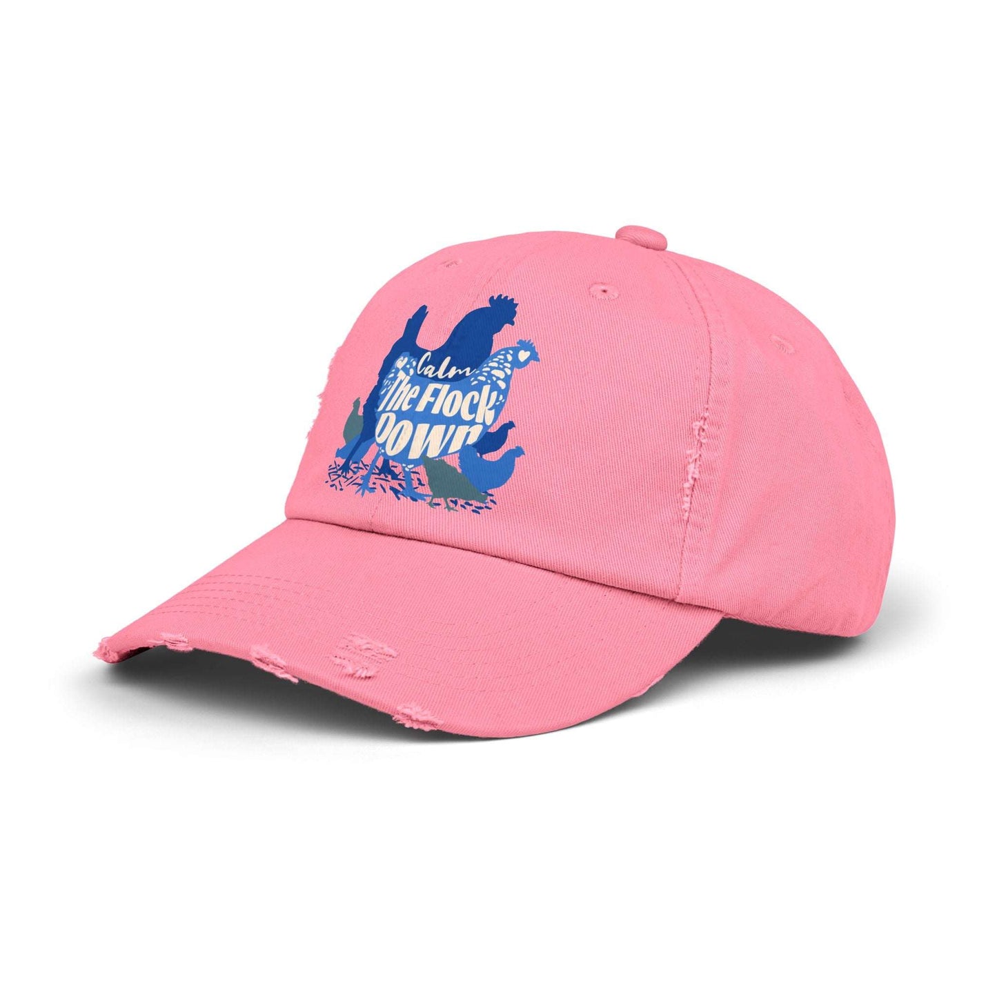 The Nerdy Birder Calm The Flock Down Vintage Style Hat - Unisex Distressed Cap