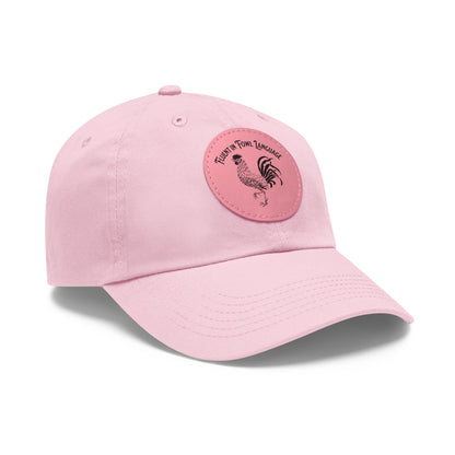 The Nerdy Birder - "Fluent in Fowl Language"  Dad Hat, Leather Patch Cap, Perfect Gift for Dads, Nature Lovers, Casual Style Cap, Summer Accessories