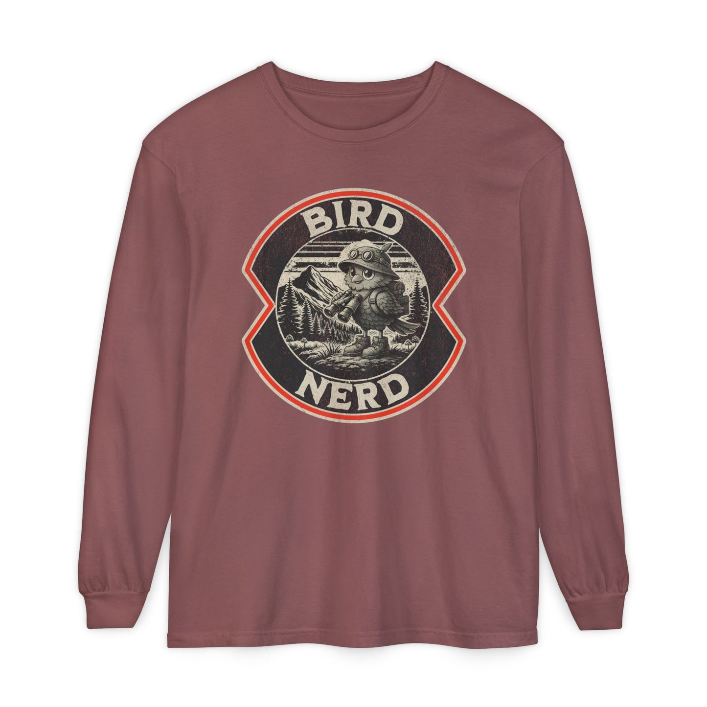Bird Nerd Retro Long Sleeve Tee