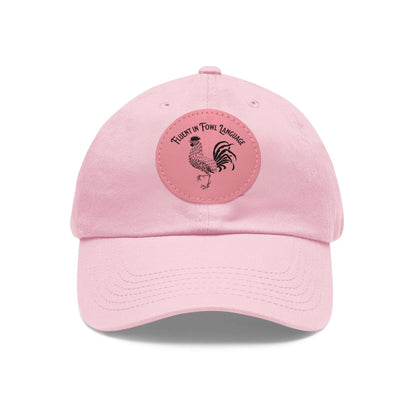 The Nerdy Birder - "Fluent in Fowl Language"  Dad Hat, Leather Patch Cap, Perfect Gift for Dads, Nature Lovers, Casual Style Cap, Summer Accessories