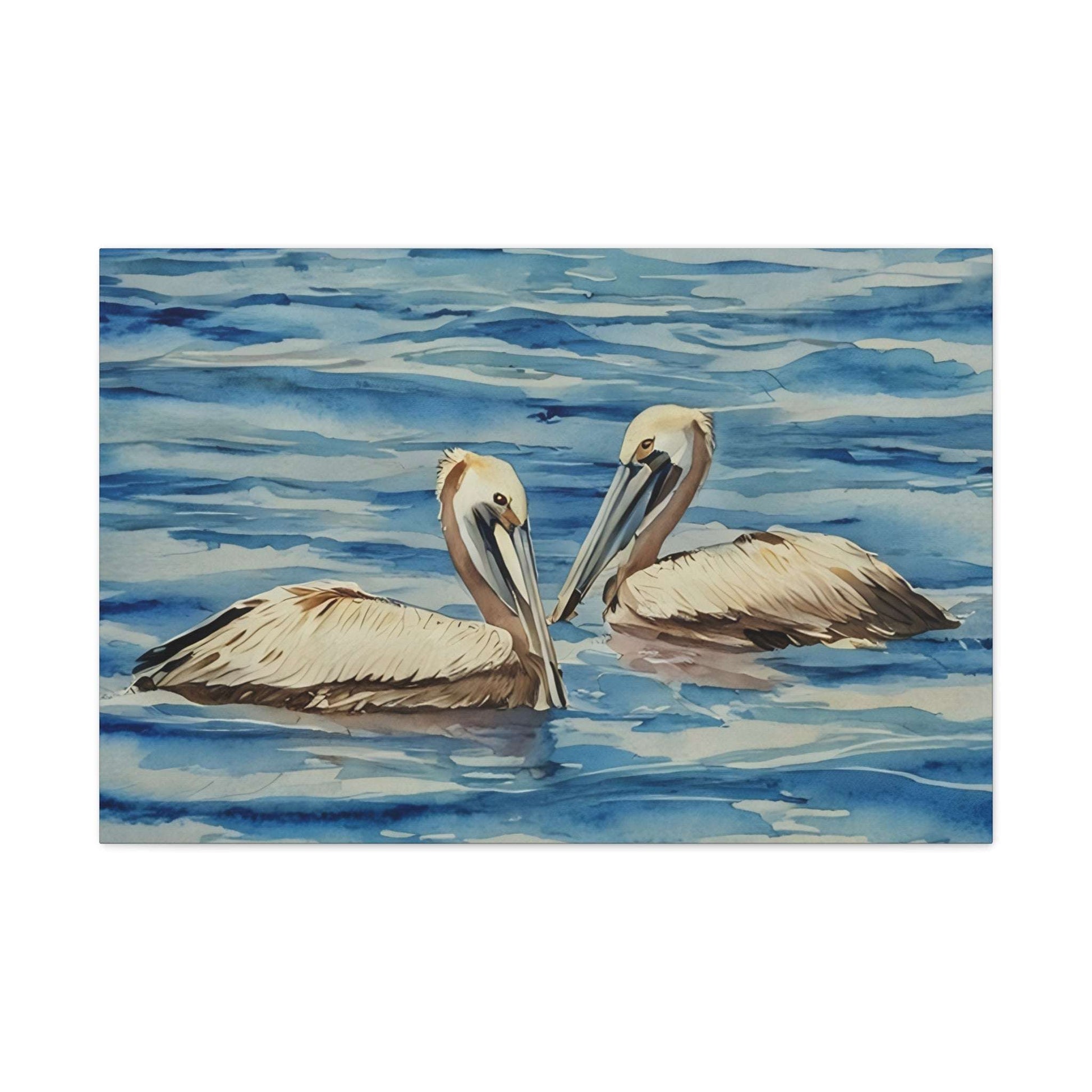 Elegant Pelican Canvas Gallery Wrap - Coastal Wall Art for Nature Lovers
