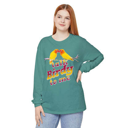 Talk Birdy To Me Colorful Bird Lovers Long Sleeve T-Shirt
