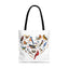 Bird Lovers Tote Bag - Colorful Heart Design for Nature Enthusiasts