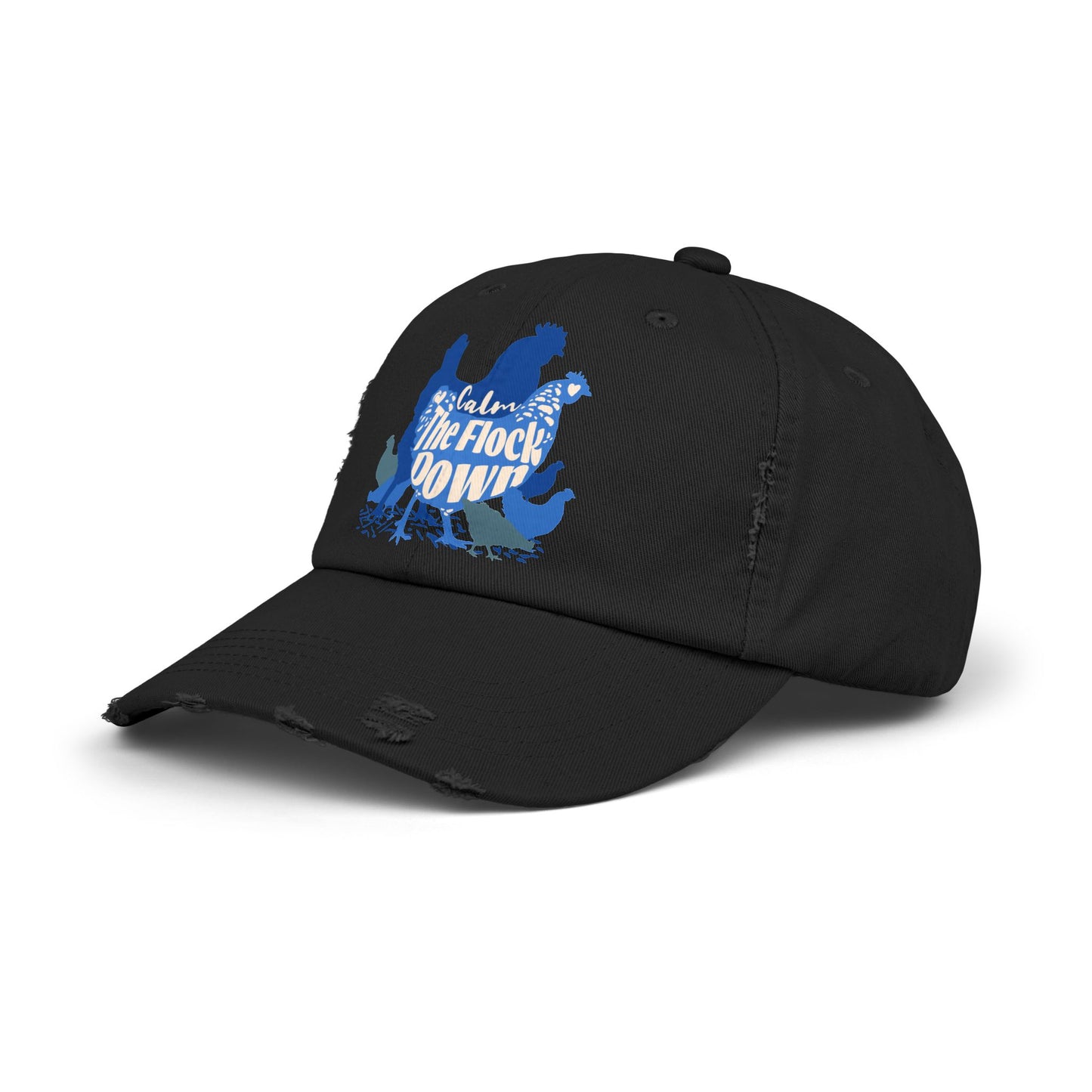 The Nerdy Birder Calm The Flock Down Vintage Style Hat - Unisex Distressed Cap