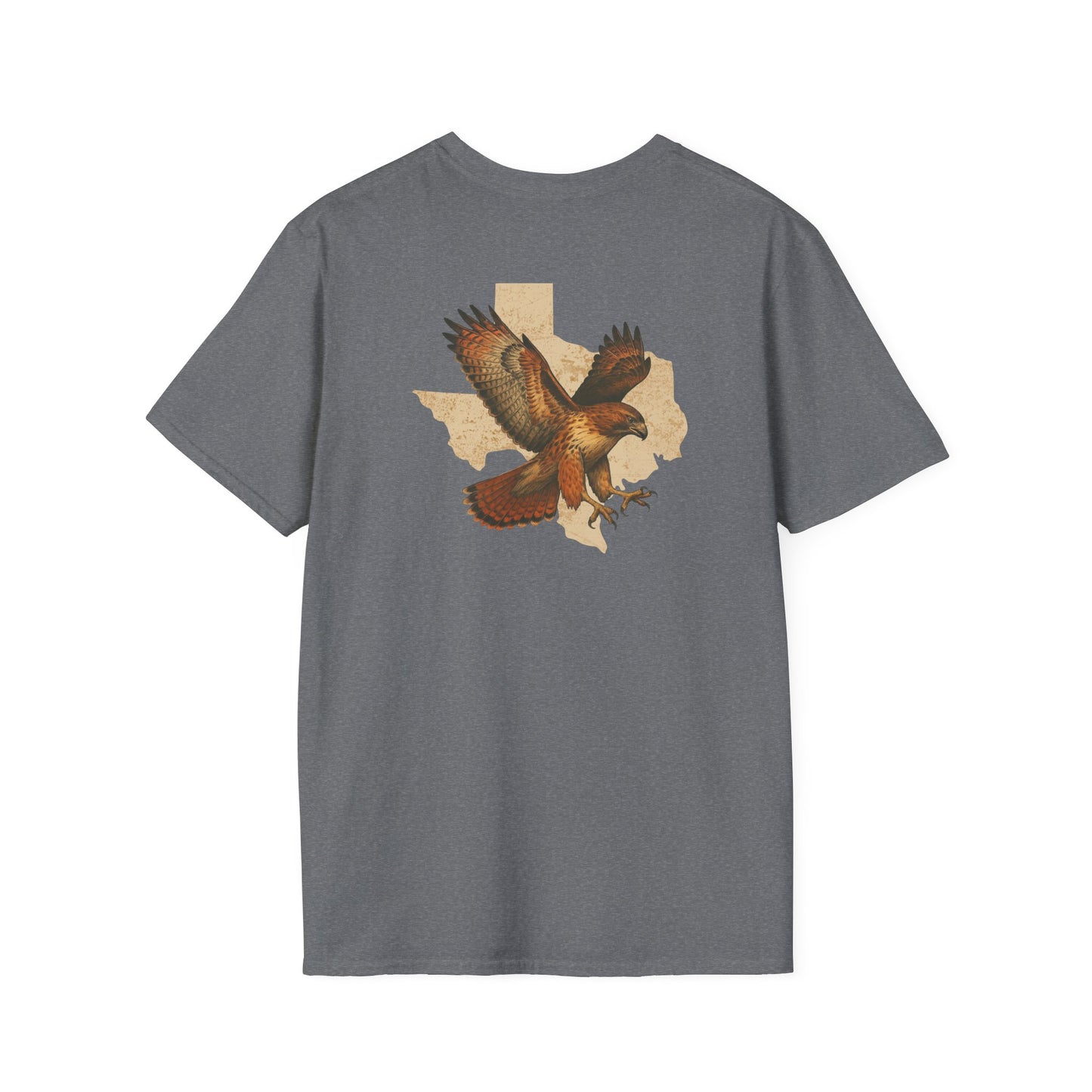Texas Red-Tailed Hawk on the back of the T-Shirt