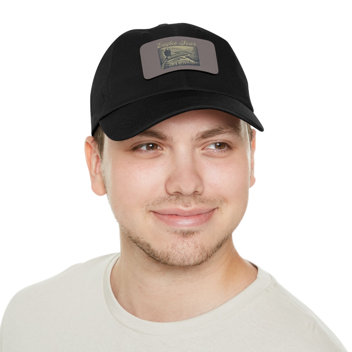 Eagles Soar Dad Hat with Leather Patch, Casual Cap for Bird Lovers, Unique Gift for Birdwatching, Outdoor Adventure Hat, Unisex