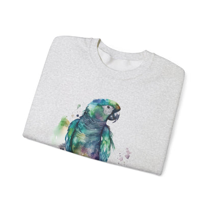 Colorful Parrot Art Unisex Crewneck Sweatshirt - Nature Lover Gift