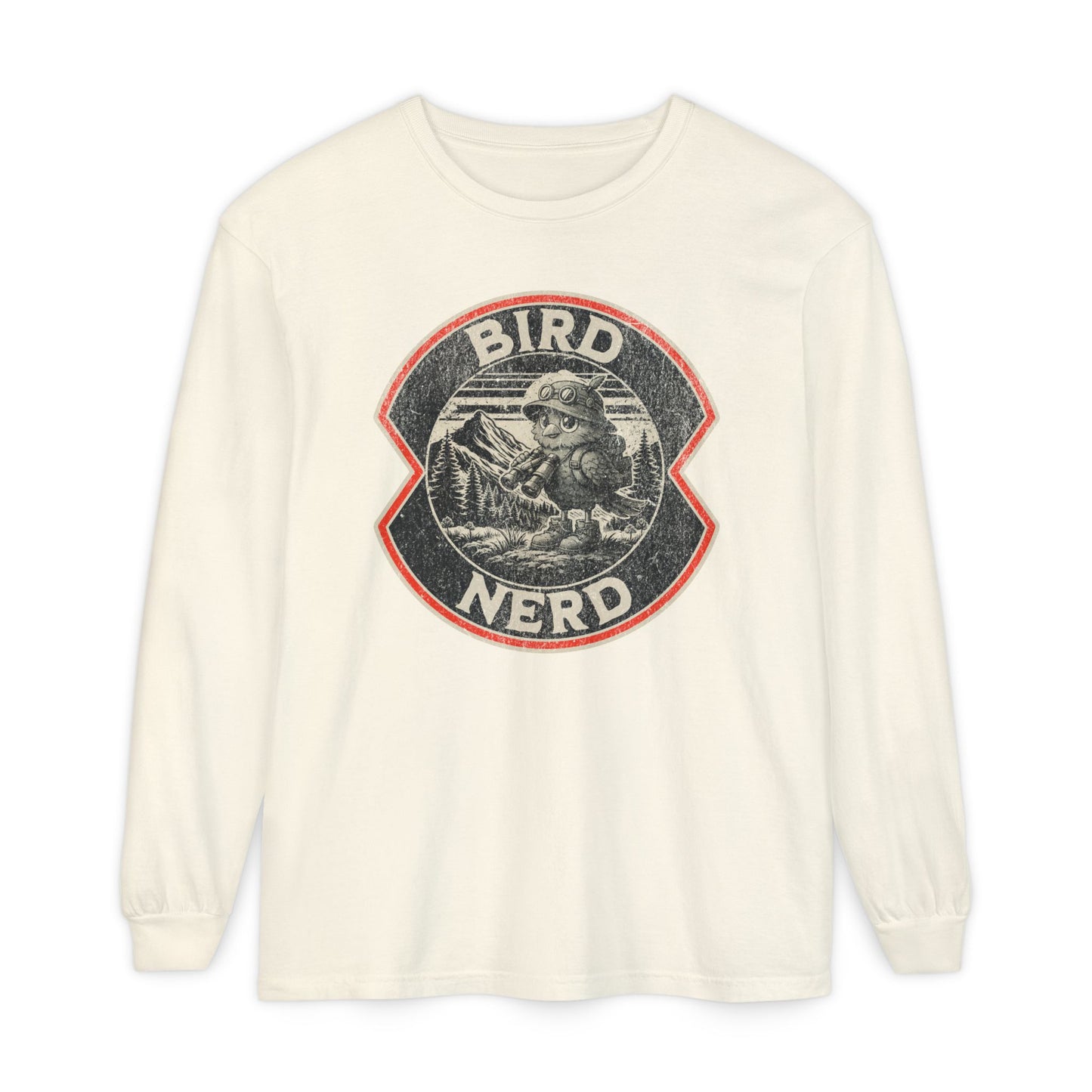 Bird Nerd Retro Long Sleeve Tee