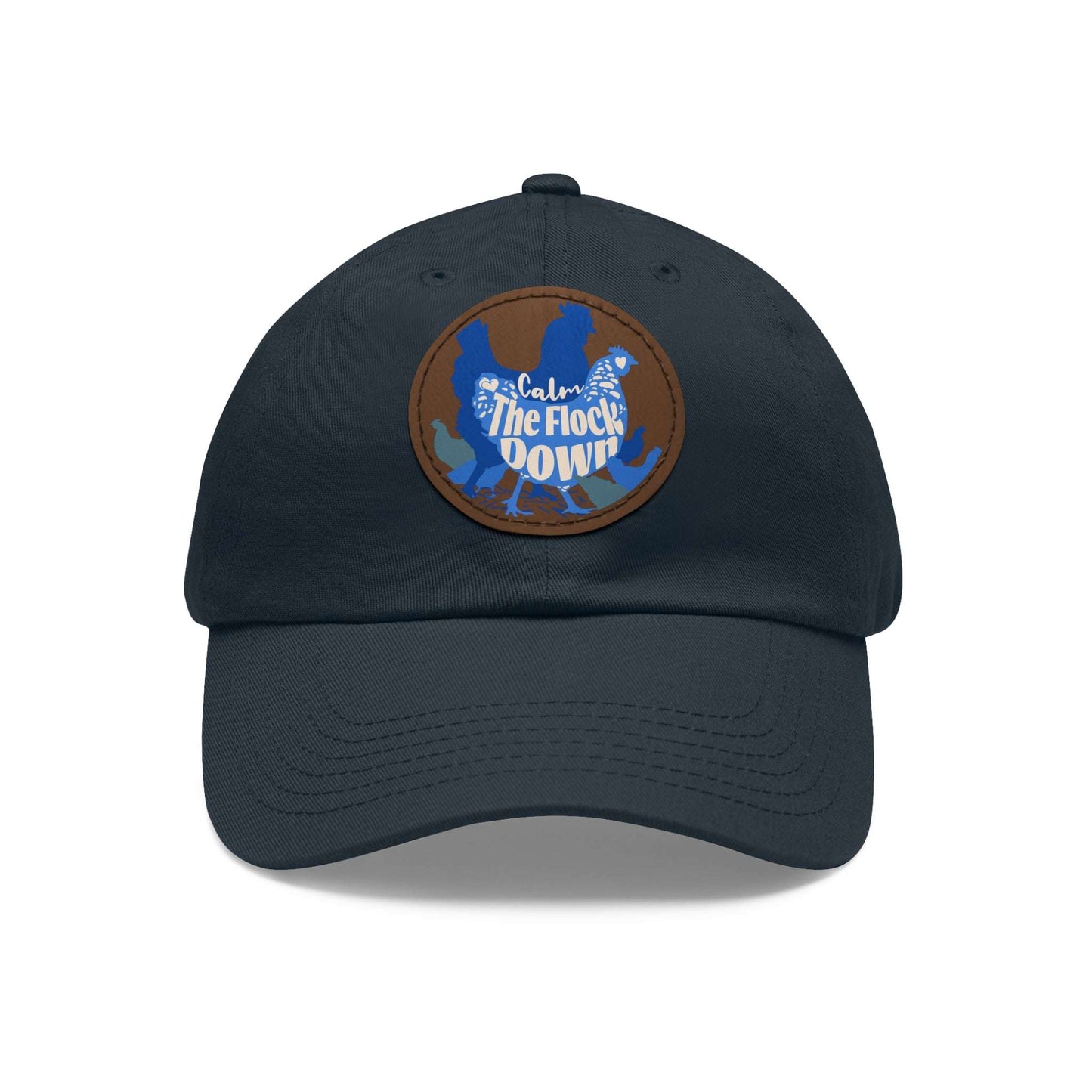 The Nerdy Birder - "Calm The Flock Down" Dad Hat, Leather Patch Cap, Perfect Gift for Dads, Nature Lovers, Casual Style Cap, Summer Accessories