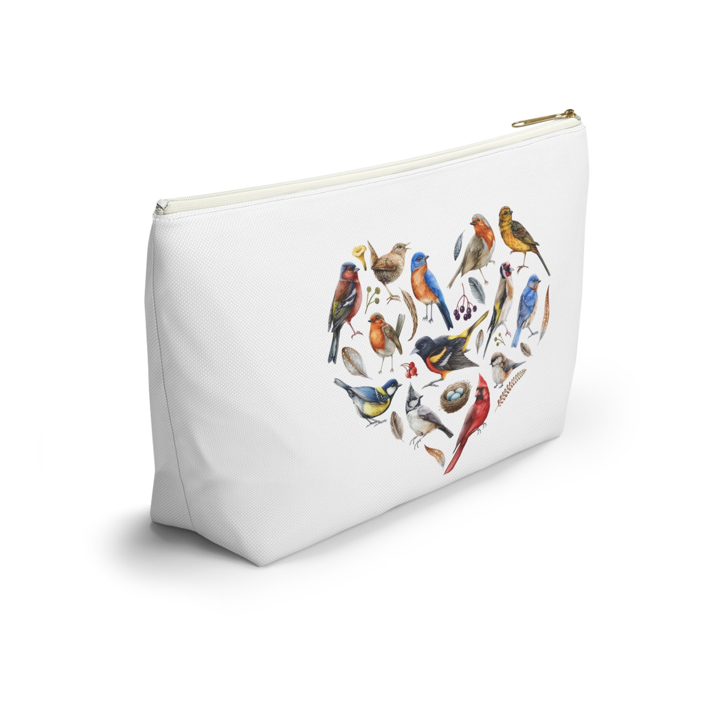 Heart of Birds Accessory Pouch White