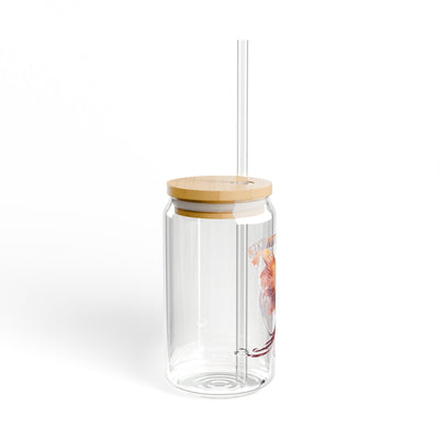 The Nerdy Birder Not Today Cluckers 16oz Sipper Glass With Bamboo Lid