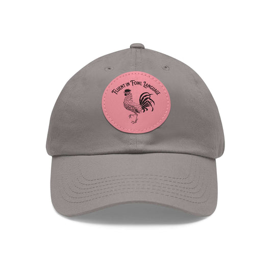 The Nerdy Birder - "Fluent in Fowl Language"  Dad Hat, Leather Patch Cap, Perfect Gift for Dads, Nature Lovers, Casual Style Cap, Summer Accessories