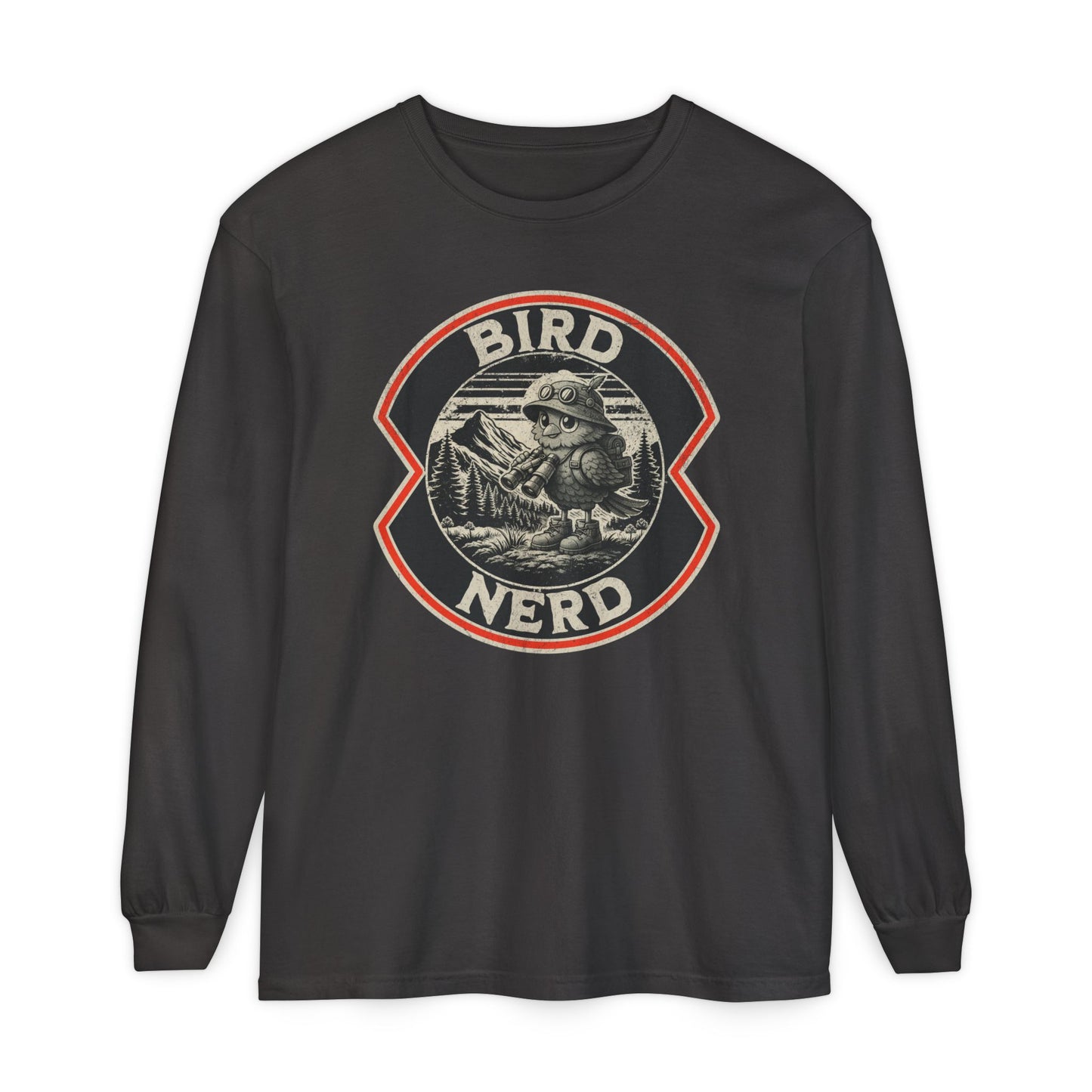 Bird Nerd Retro Long Sleeve Tee