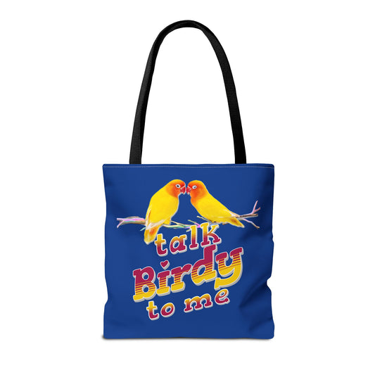 The Nerdy Birder Cute "Talk Birdy To Me" Tote Bag