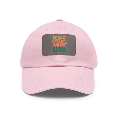 Peace Love Birds  Hat with Leather Patch, Casual Cap for Bird Lovers