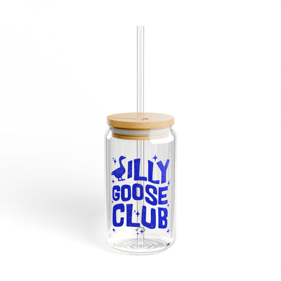 The Nerdy Birder Silly Goose Club 16oz Sipper Glass With Bamboo Lid