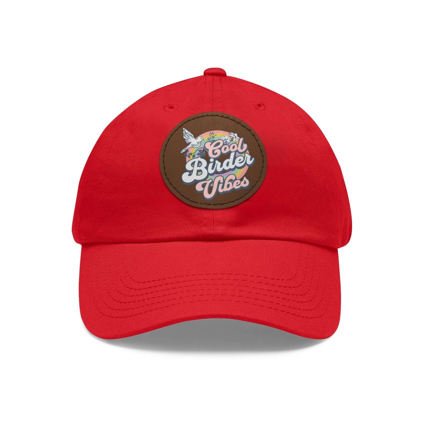 The Nerdy Birder - "Cool Birder Vibes" Dad Hat, Leather Patch Cap, Perfect Gift for Dads, Nature Lovers, Casual Style Cap, Summer Accessories