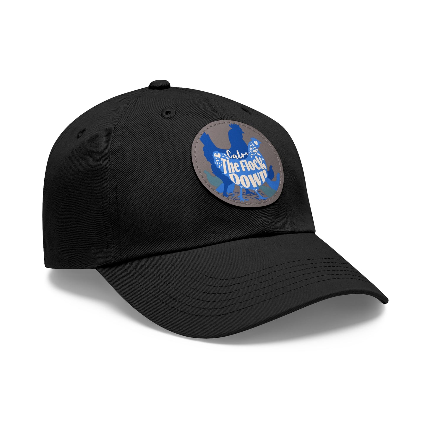 The Nerdy Birder - "Calm The Flock Down" Dad Hat, Leather Patch Cap, Perfect Gift for Dads, Nature Lovers, Casual Style Cap, Summer Accessories