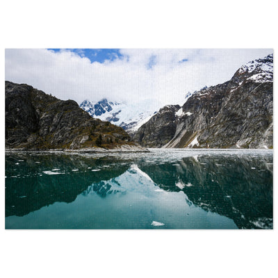 Tranquil Glacier Scene Jigsaw Puzzle with Tin - Perfect for Family Game Nights and Gifts