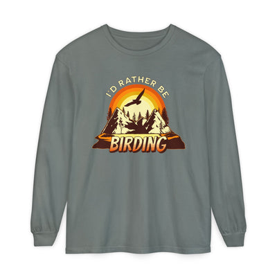 I'd Rather Be Birding Long Sleeve T-Shirt - Unisex Nature Lover Tee