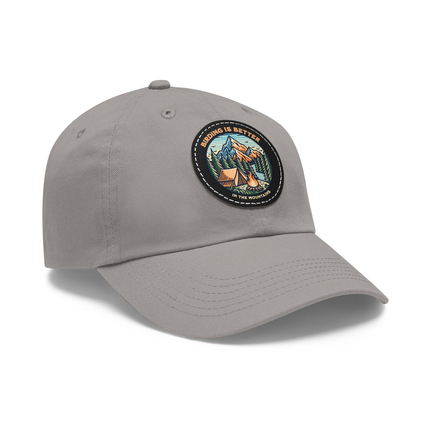 The Nerdy Birder - "Birding is Better in the Mountains" Dad Hat, Leather Patch Cap, Perfect Gift for Dads, Nature Lovers, Casual Style Cap, Summer Accessories