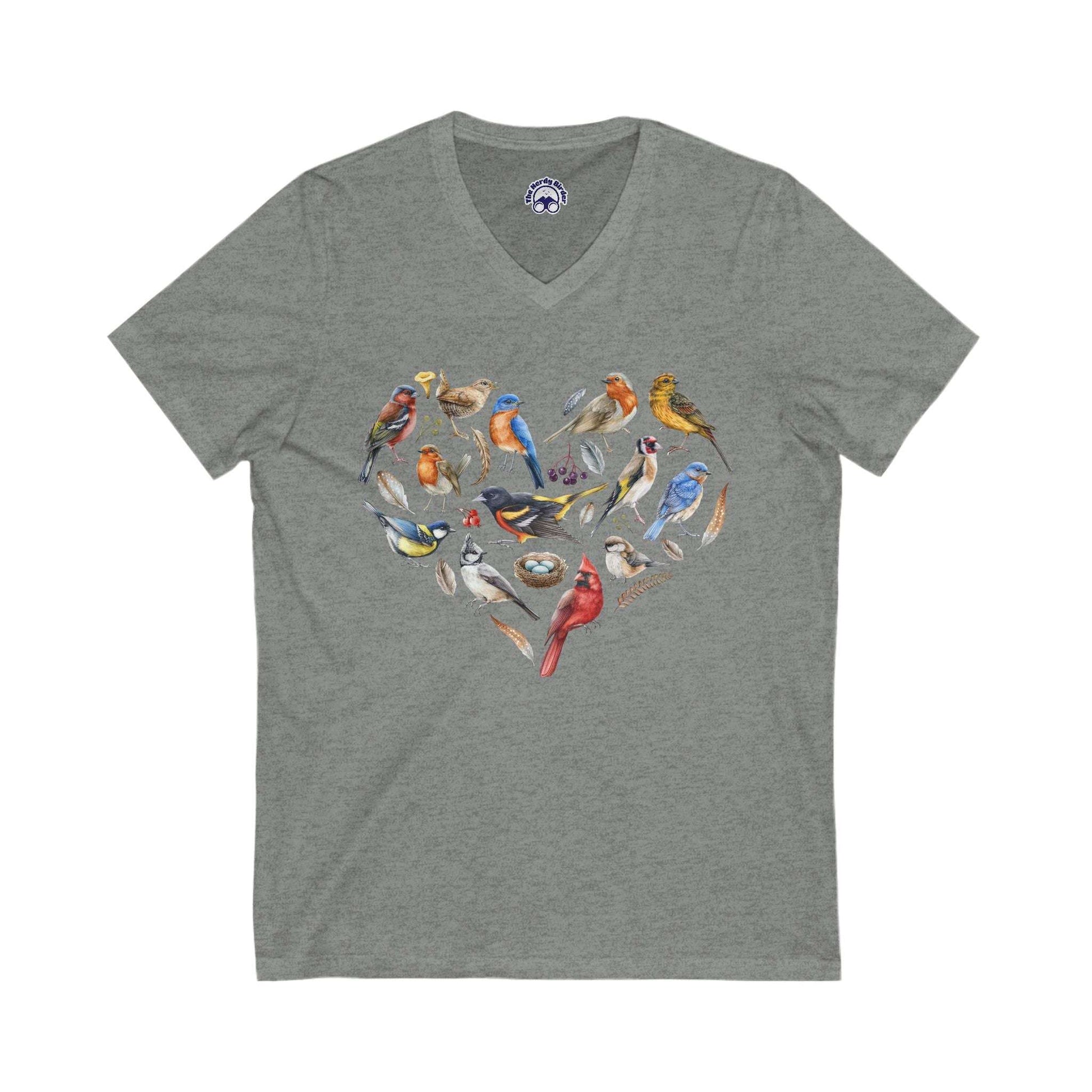 Bird Heart V-Neck Tee