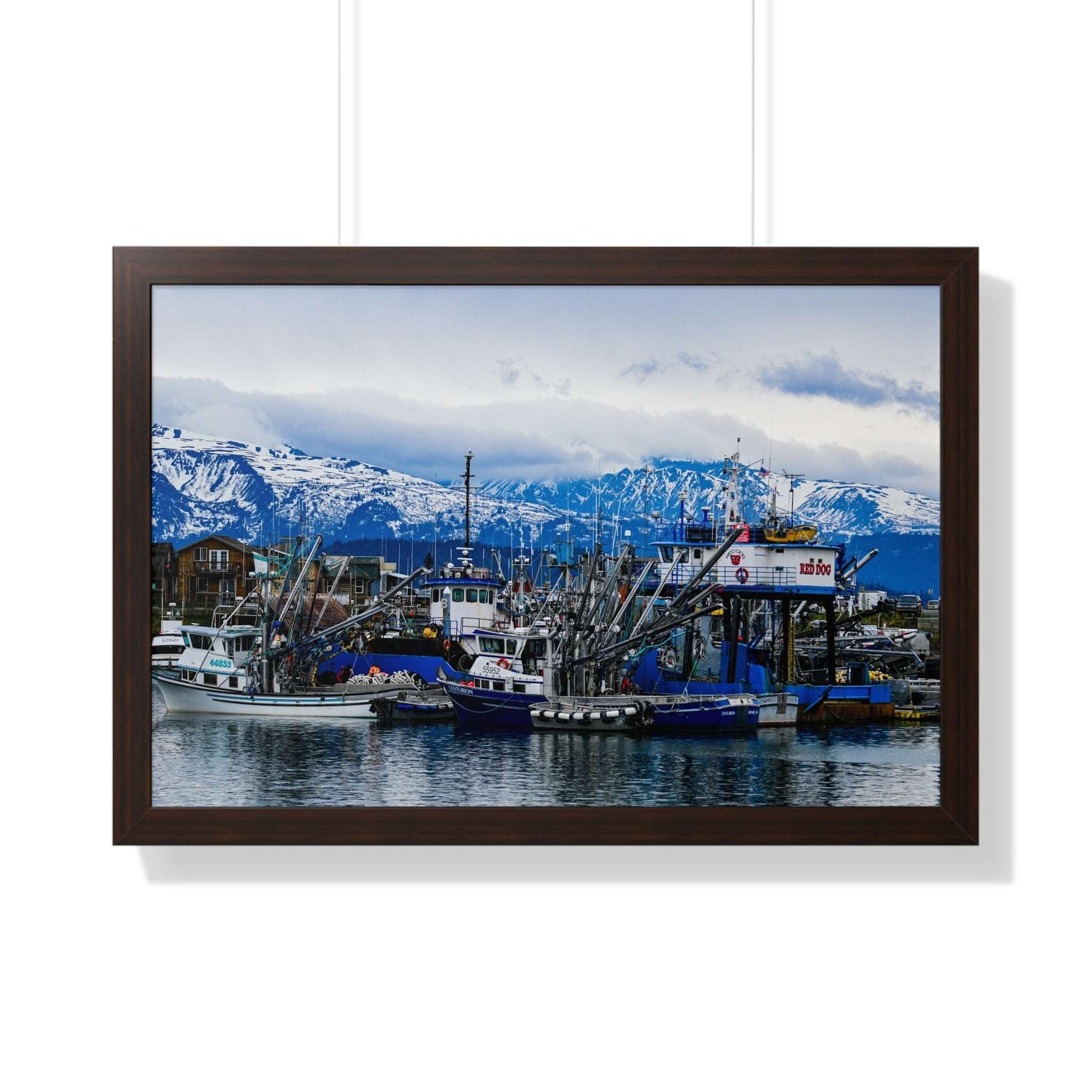 Scenic Harbor Framed Horizontal Poster - Nautical Wall Art for Home Decor