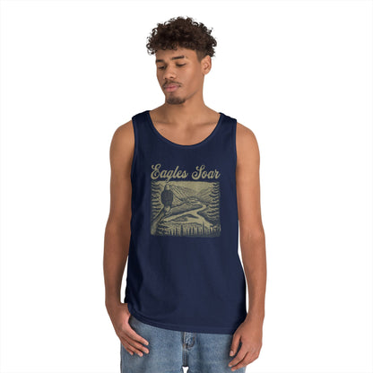 Eagles Soar Unisex Heavy Cotton Tank Top – Outdoor Adventure Wear
