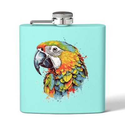 Colorful Parrot Stainless Steel Flask - 6oz