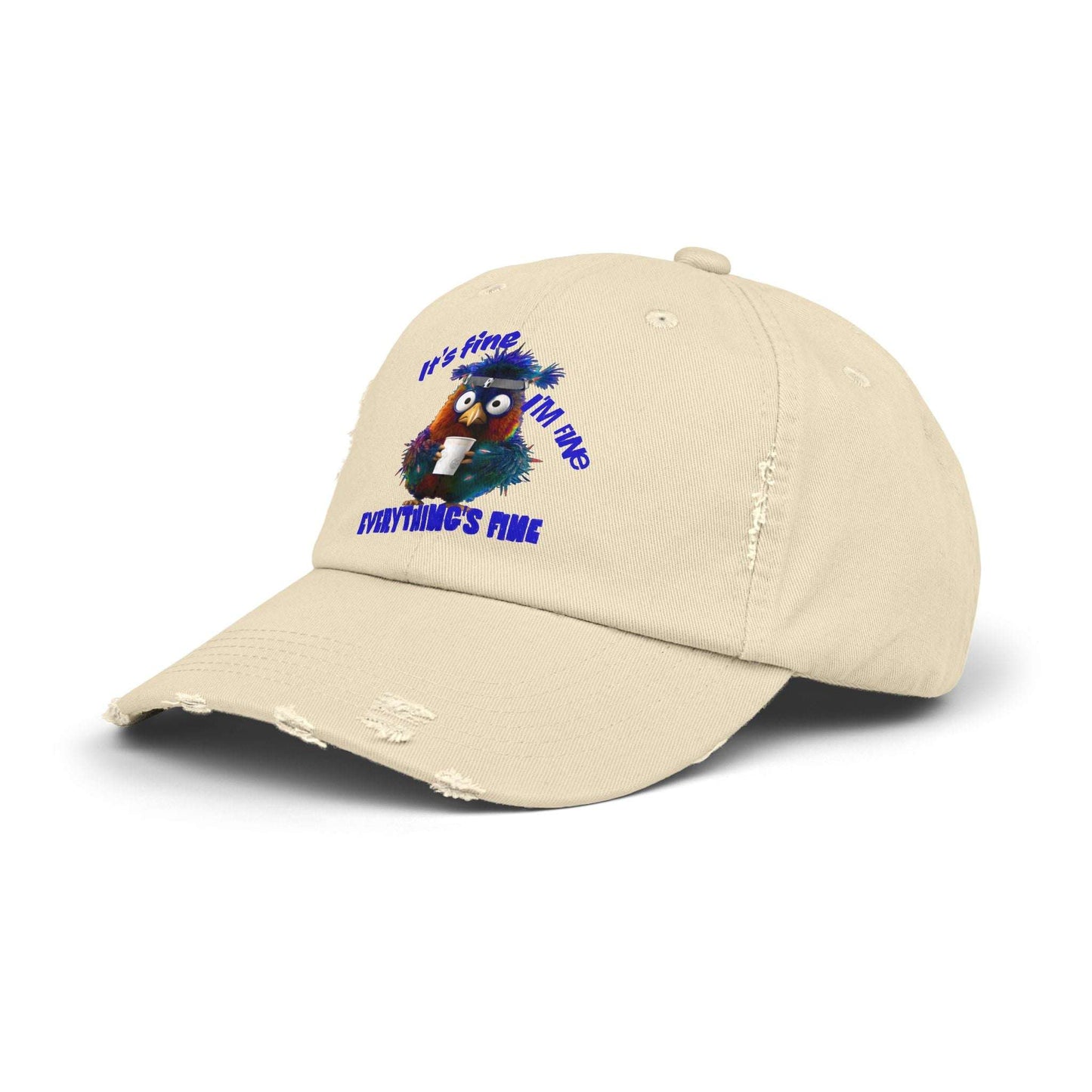 The Nerdy Birder It's Fine Everything's Fine e Vintage Style Hat - Unisex Distressed Cap