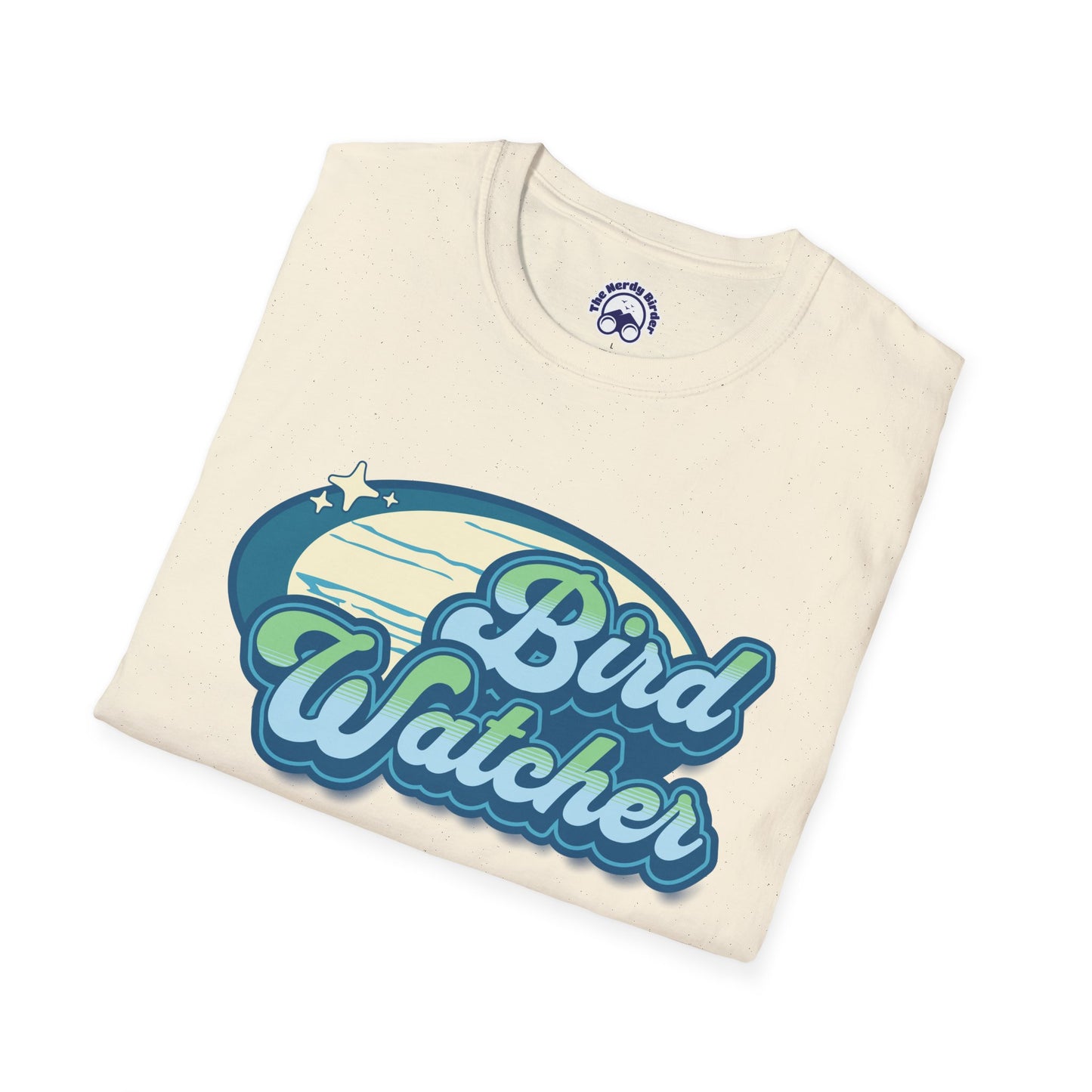 Bird Watcher Teal Unisex Softstyle T-Shirt - Retro Vibe Tee for Casual Wear
