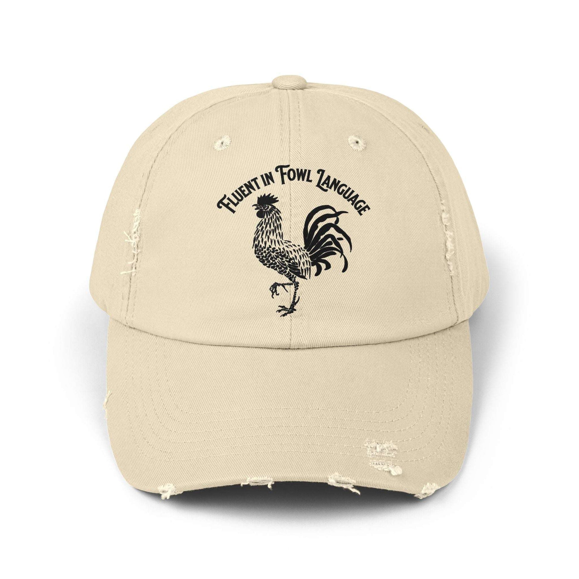 The Nerdy Birder Fluent In Fowl Language Vintage Style Hat - Unisex Distressed Cap