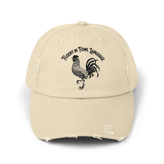 The Nerdy Birder Fluent In Fowl Language Vintage Style Hat - Unisex Distressed Cap